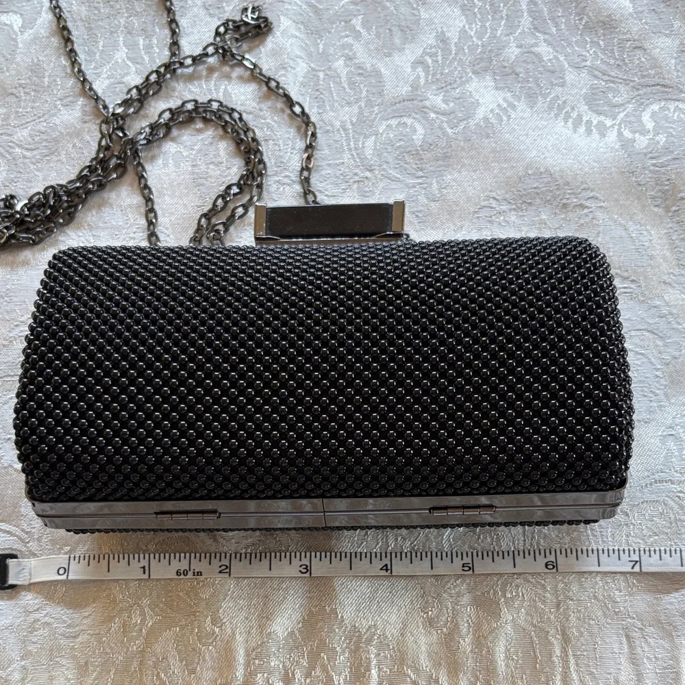 Black Beaded Clutch by Jessica McClintock